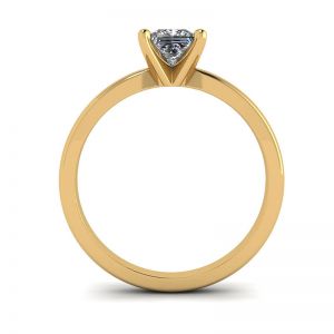 Anel de noivado de ouro misto com diamante princesa - Foto 1