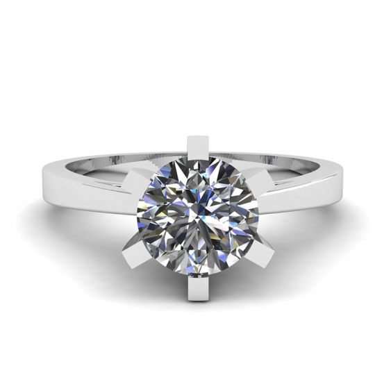 Anel de diamante em ouro branco 18K para noivado, Imagem 1