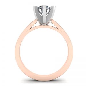 Anel de diamante em ouro rosa 18K para noivado - Foto 1