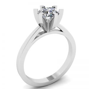 Anel de diamante em ouro branco 18K para noivado - Foto 3