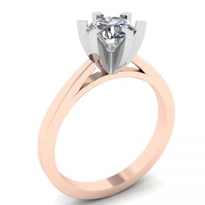 Anel de diamante em ouro rosa 18K para noivado - Foto 3