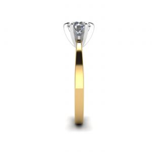 Anel de noivado de ouro misto com diamante - Foto 2