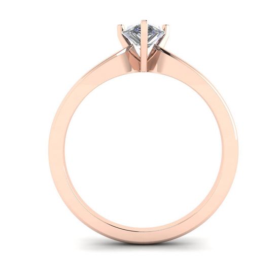 Anel solitário de diamante pera em ouro rosa de 6 pontas,  Ampliar imagem 2