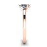 Anel solitário de diamante pera em ouro rosa de 6 pontas, Imagem 3