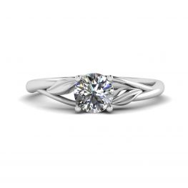 Anel de noivado de diamante inspirado na natureza