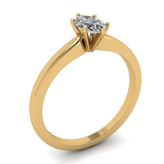 Anel de diamante Marquise de 6 pontas em ouro amarelo 18K,  Ampliar imagem 4