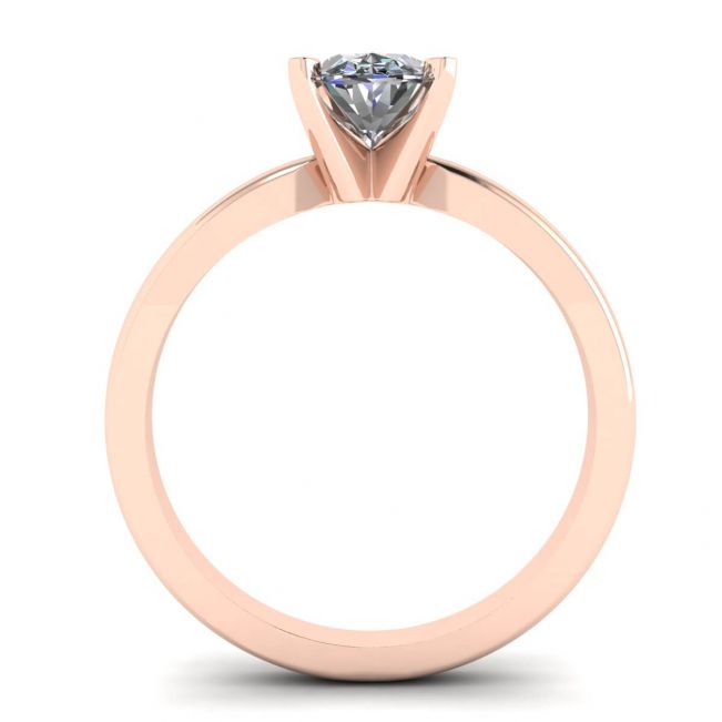 Anel de diamante oval ouro rosa - Foto 1