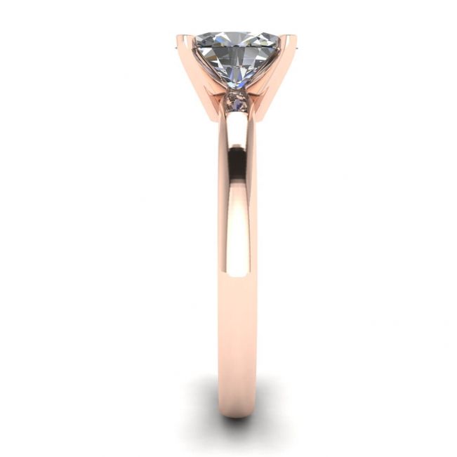 Anel de diamante oval ouro rosa - Foto 2