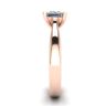 Anel de ouro rosa 18K com diamante lapidação princesa, Imagem 3