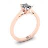 Anel de diamante com lapidação esmeralda estilo futurista em ouro rosa 18K, Imagem 4