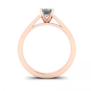 Anel de diamante com lapidação esmeralda estilo futurista em ouro rosa 18K - Foto 1