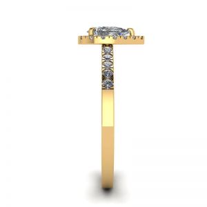 Anel Halo Diamond em forma de pêra em ouro amarelo 18K - Foto 2