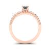 Anel de ouro rosa 18K com diamante lapidação esmeralda, Imagem 2