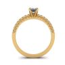 Anel de ouro amarelo 18K com diamante lapidação esmeralda, Imagem 2