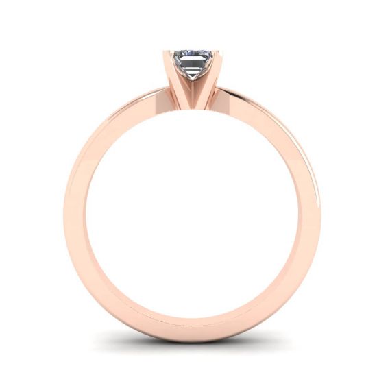 Anel de diamante retangular em ouro rosa branco,  Ampliar imagem 2