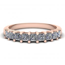 Anel de diamante princesa com 9 quadrados ouro rosa