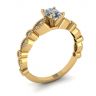 Anel de diamante oval estilo romântico ouro amarelo, Imagem 4