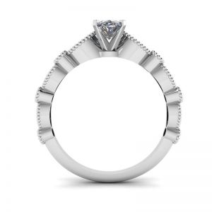 Anel de diamante oval estilo romântico ouro branco - Foto 1