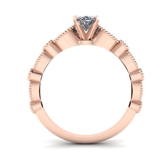 Anel de diamante oval estilo romântico ouro rosa, More Image 0