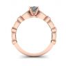 Anel de diamante oval estilo romântico ouro rosa, Imagem 2