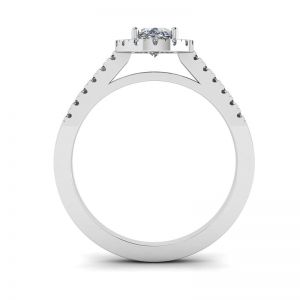 Anel de diamante oval ouro branco - Foto 1