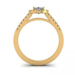 Anel de diamante oval ouro amarelo - Foto 1