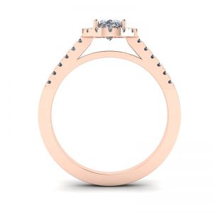 Anel de diamante oval ouro rosa - Foto 1