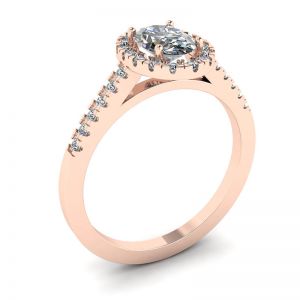 Anel de diamante oval ouro rosa - Foto 3