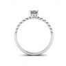 Diamante oval em anel de ouro branco 18K frisado, Imagem 2