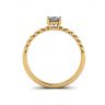 Diamante oval em anel de ouro amarelo 18K frisado, Imagem 2
