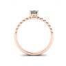 Diamante oval em anel de ouro rosa 18K frisado, Imagem 2