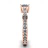 Anel de diamante princesa estilo oriental com pavê em ouro rosa 18K, Imagem 3