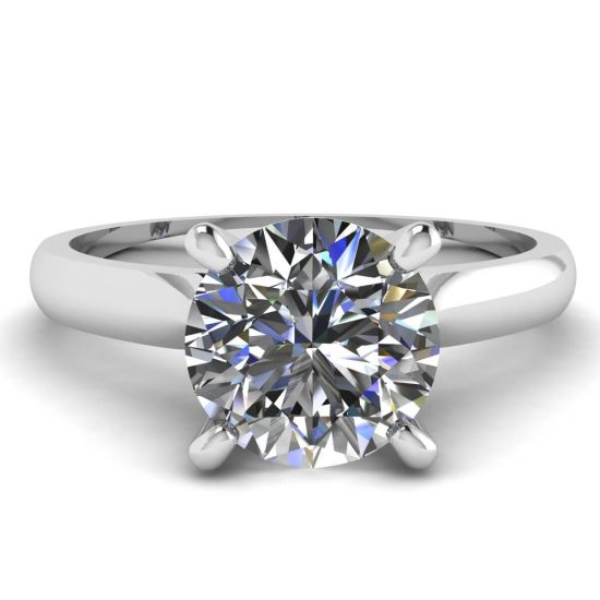 Anel de diamante clássico com um diamante