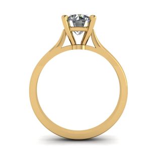 Anel de diamante clássico com um diamante em ouro amarelo - Foto 1
