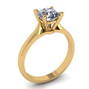 Anel de diamante clássico com um diamante em ouro amarelo - Foto 3
