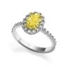Anel de diamante amarelo oval de 1,13 quilates com halo de diamante, Imagem 3
