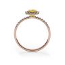 Almofada anel de diamante amarelo de 0,5 quilates com halo de ouro rosa, Imagem 2
