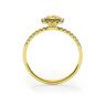 Almofada anel de diamante amarelo de 0,5 quilates com halo de ouro amarelo, Imagem 2