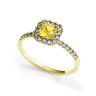 Almofada anel de diamante amarelo de 0,5 quilates com halo de ouro amarelo, Imagem 4