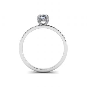 anel de diamante oval - Foto 1