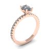 Anel de diamante oval com pavê em ouro rosa, Imagem 4