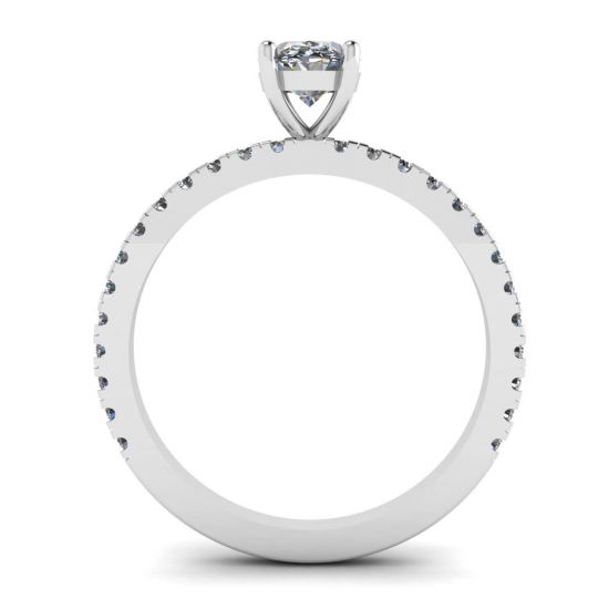 Anel de diamante oval com pavê lateral,  Ampliar imagem 2