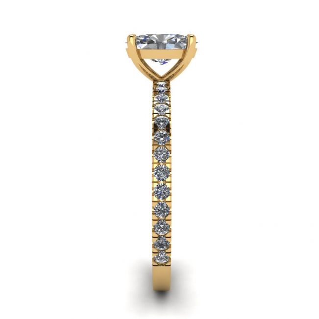 Anel de diamante oval com pavê em ouro amarelo - Foto 2