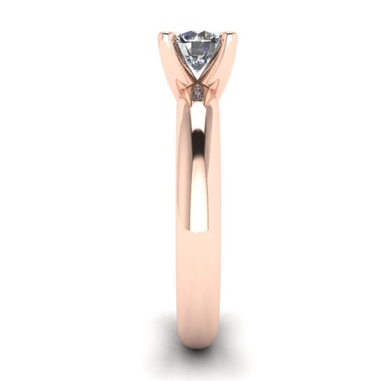 Anel solitário de diamante em forma de V ouro rosa,  Ampliar imagem 3