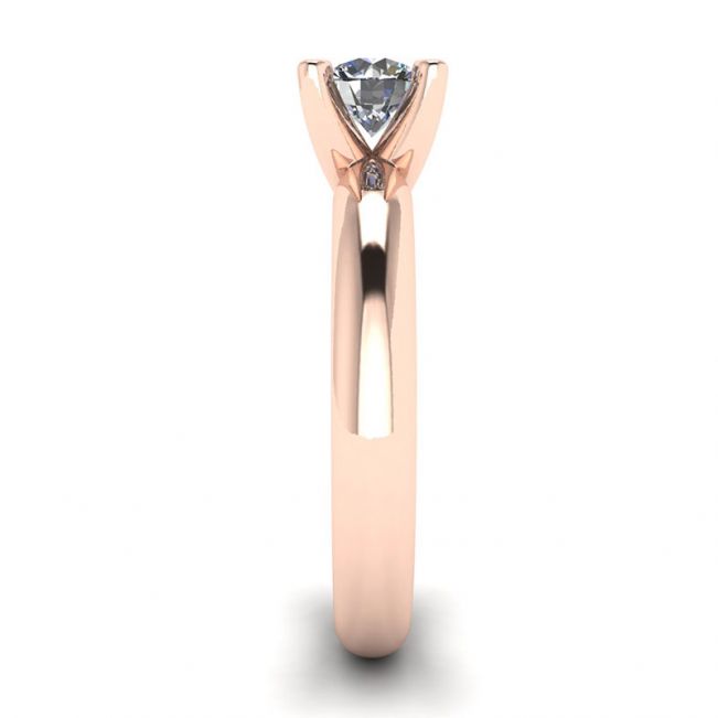Anel solitário de diamante em forma de V ouro rosa - Foto 2