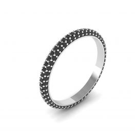 Anel Eternity Pave Triplo Diamantes Negros