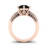 Diamante preto de 6 pinos com anel Pave de duas cores ouro rosa, Imagem 2