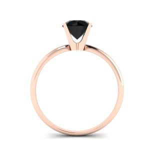 Anel diamante preto com v cravação ouro rosa - Foto 1