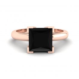 Anel de diamante negro ouro rosa