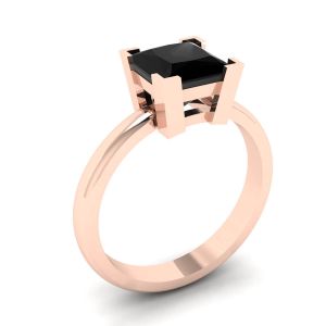 Anel de diamante negro ouro rosa - Foto 3